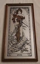 Quadro Specchio La Primavera Spring Alfons  Mucha Vintage