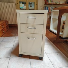 cassettiera da scrivania bianca, Ikea, con 3 cassetti e rotelle