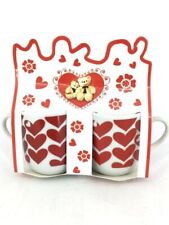 COPPIA TAZZINA CAFFE' CON CUORI ROSSI SAN VALENTINO CON BACI PERUGINA 37 GR