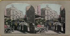 foto stereoscopica Stereoview Photos  STREET MERCHANTS NAPLES ITALY NAPOLI