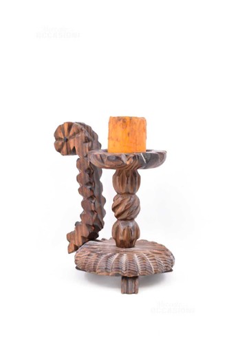 Candelabro legno antico con - in,