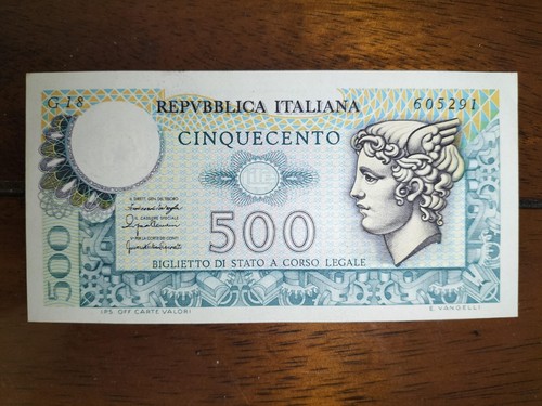Banconota 500 lire testa - 500, di