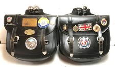 BORSE DA MOTO CUOIO VINTAGE CON STEMMI IN METALLO - LEATHER MOTORCYCLE BAGS