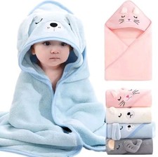 Cartoon Animal Baby Bath Towels Soft Newborn Hooded Towel Blanket Toddler Bathro
