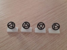 LEGO 3829c01 x4 White/Bianco Steering Stand 1 x 2 with Steering Wheel