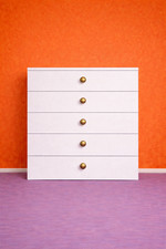 Cassettiera bianca 5 cassetti