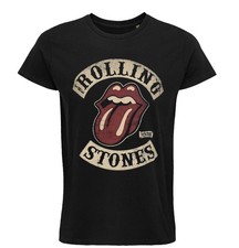 T-Shirt The Rolling Stones logo, Hard Rock, Unisex, Nera, 100% cotone