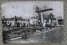 ALESSANDRIA PISCINA COMUNALE 1956 TRAMPOLINO TUFFI CARTOLINA  ORIGINALE