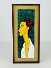 Vintage Quadro Anni ‘60 Dipinto Con Smalto Su Rame Omaggio A Modigliani