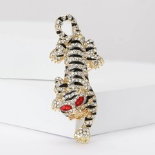 Spilla tigre strass lega moda