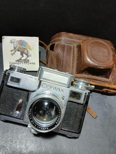 Fotocamera Contax III Zeiss Ikon con Sonnar 5 cm f 1.5 e custodia in cuoio