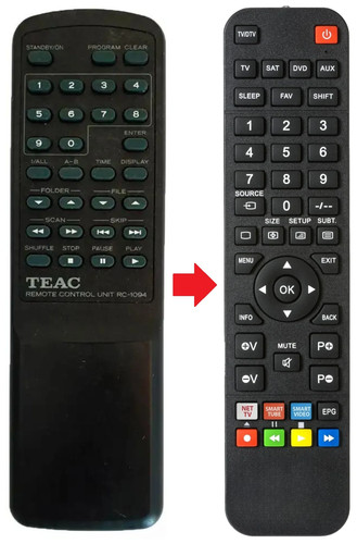 Telecomando adatto per teac - adatto,