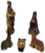 MINI NATIVITA' 5 PERSONAGGI PRESEPE 3,5 CM in RESINA