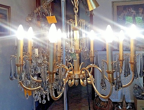 Lampadario vintage ottone
