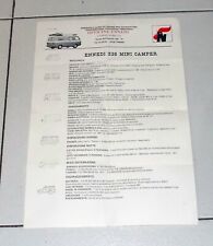 Scheda tecnica FIAT 238 MINI CAMPER Ennedi Brochure Depliant Promo