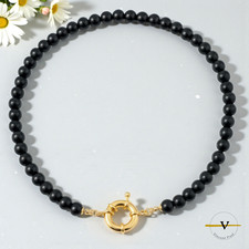 COLLANA DONNA AGATA NERA 8 mm