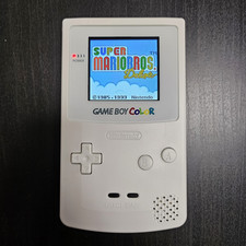 Nintendo Gameboy Color GBC Bianco Perla Custom Shell Con Schermo IPS Ottimo