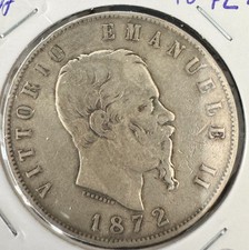 5 Lire 1872 M Regno d'Italia