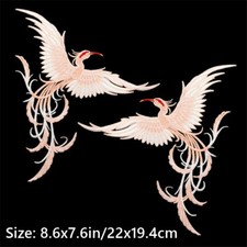 2X Fenice Applique Ricamo