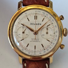 NIVADA-CRONOGRAFO-PULSANTI A POMPA-FONDO A VITE-LAND. 48-OVERSIZE (37,2 MM)-RARO