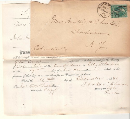 1881 copertina lettera di - 1881, e
