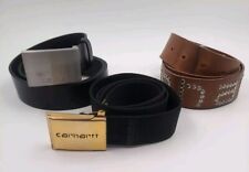 N.3 Cinture Carhartt Pelle Nero Tessuto Nero Pelle Marrone Misure 85-95