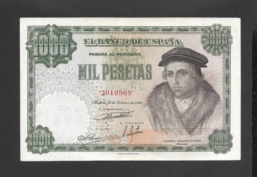 1000 pesetas 1946 sin - sin, serie