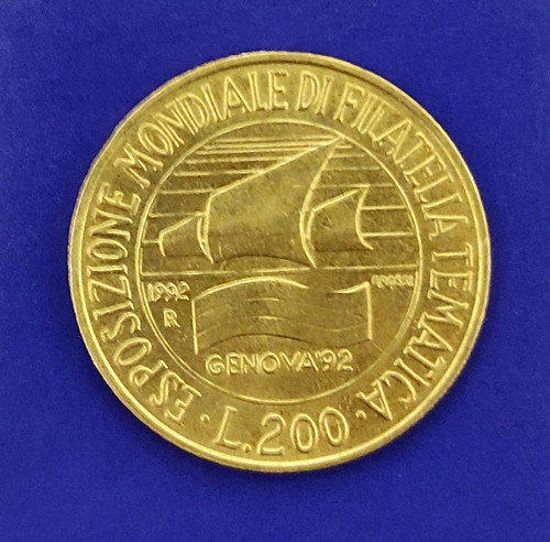 Moneta italia 200 lire 1992 - moneta,