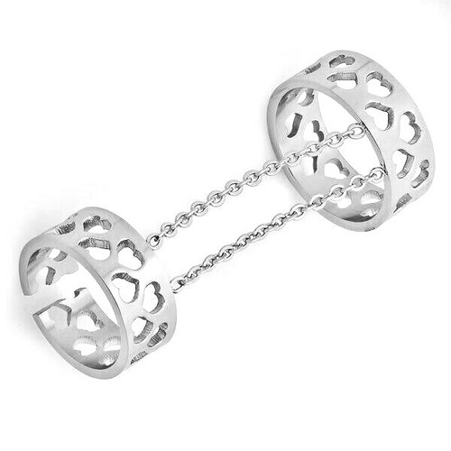Doppio anello cuore - doppio,