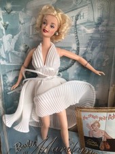 Barbie MATTEL - MARILYN MONROE White dress , HOLLYWOOD LEGEND 1997 - Mai rimossa