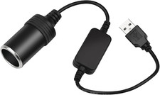 Convertitore a Presa Accendisigari per Auto Da 5V USB Maschio a 12V Femmina, Con