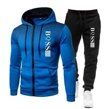 Tuta felpa uomo sportiva Jogging sport Outwear cappuccio + pantalone 4 colori