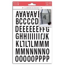 Toga - Tavole di Lettere termoadesive Tessuto Noir - Majuscule Bâton 15.5 x