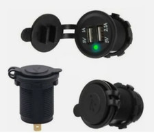 Presa USB per Auto  DOPPIA USB 12V / 24V  2 Porte PANNELLO AUTO MOTO FURGONE ver