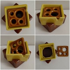 POSACENERE/PORTACENERE GIALLO... MODERNARIATO SPACE AGE DESIGN VINTAGE 11 X 6 CM