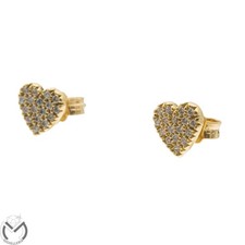 Orecchini oro giallo 18 kt 750 cuori zirconi -781/ST-