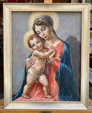 Vittorio Giunti (Siena) – “Madonna con bambino” – olio su tela – 1920 ca