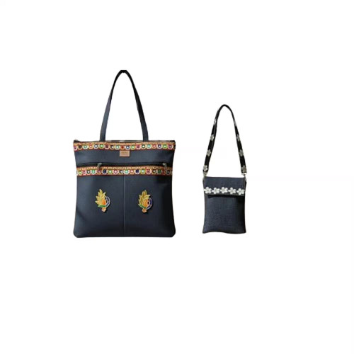Set borsa denim ricamato - borsa,