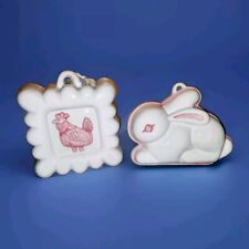 Ceramica Thun Coppia Formelle Vintage Da Appendere (Coniglio + Biscotto/Gallo)