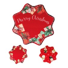 OLIVO.shop - ELFO STAR Tappeto stella natalizio antiscivolo, 65x65 cm