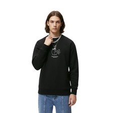 Felpa nera in cotone con