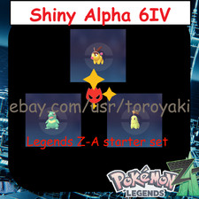 Shiny Alpha Emboar Totodile Chikorita 6IV Battle Ready Pokemon Leggende ZA