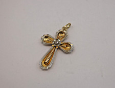 CIONDOLO CROCE ORO 18 Kt  D'EPOCA  CON DIAMANTE OLD HOLY GOLD CROSS DIAMOND