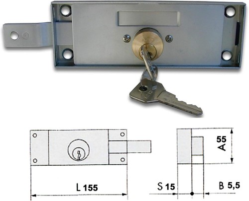 Serratura cisa per garage lato - per,