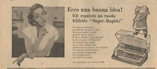 Pubblicita'  Vintage Originale anni '50 RASOIO GILLETTE SUPER RAPIDO