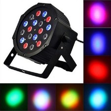 PAR RGB MULTICOLORE 18 LED X 1 WATT DMX WASH STROBO FARO DISCOTECA DJ FESTE LUCI