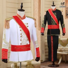 Set tute costume cosplay re principe rinascimentale medievale uomo festa giacca pantaloni