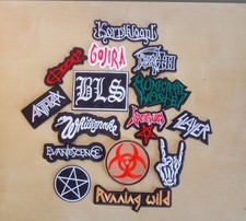 Lotto 15 Toppe Patch Termoadesive Metal Rock Ozzy Slayer Evanescence Death Venom