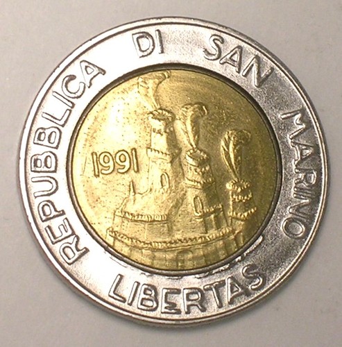 Moneta bimetallica san marino - moneta,