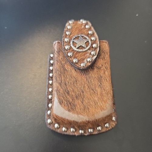 Fondina clip magnetica marrone